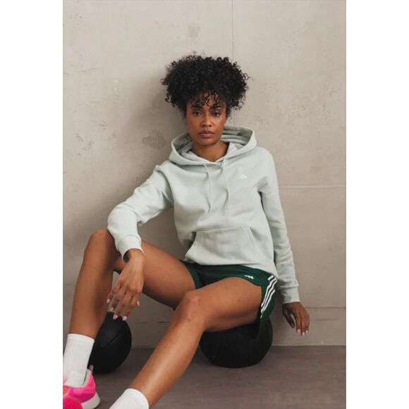 NWT Adidas Women's Essentials Small Logo Feel Cozy Hoodie in Mint Green Size M - Picture 4 of 16